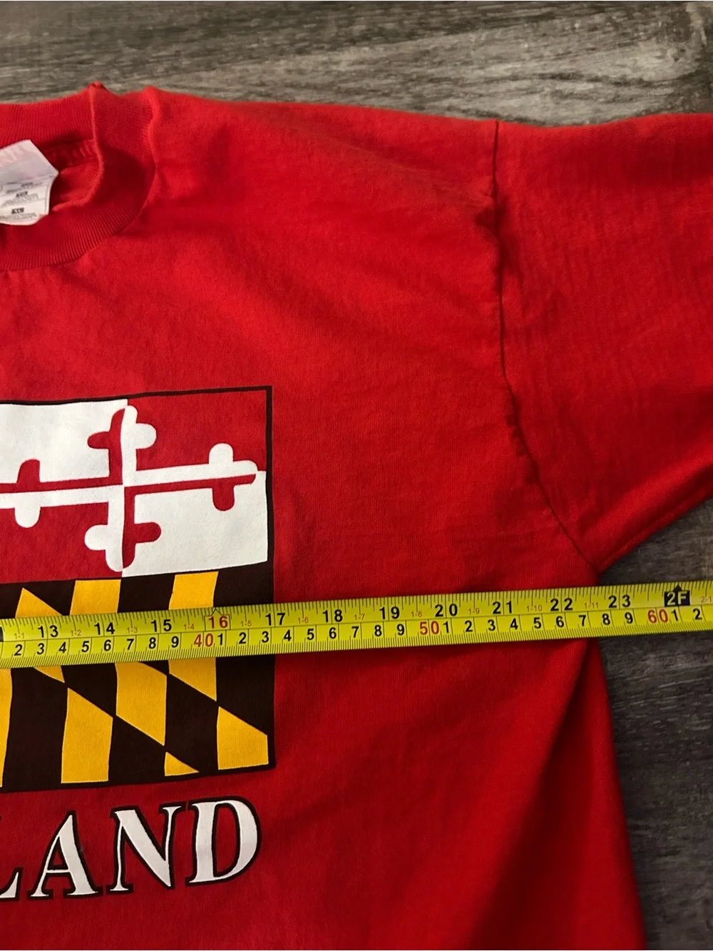 Fruit of the Loom Red Maryland Flag Graphic Tee
